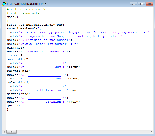 C ++ Point: Addition, substraction, multiplication, division of two ...