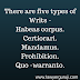 भारतीय संविधान में वर्णित पाँच न्यायिक रिट(Type of writ under the Constitution of India.)
