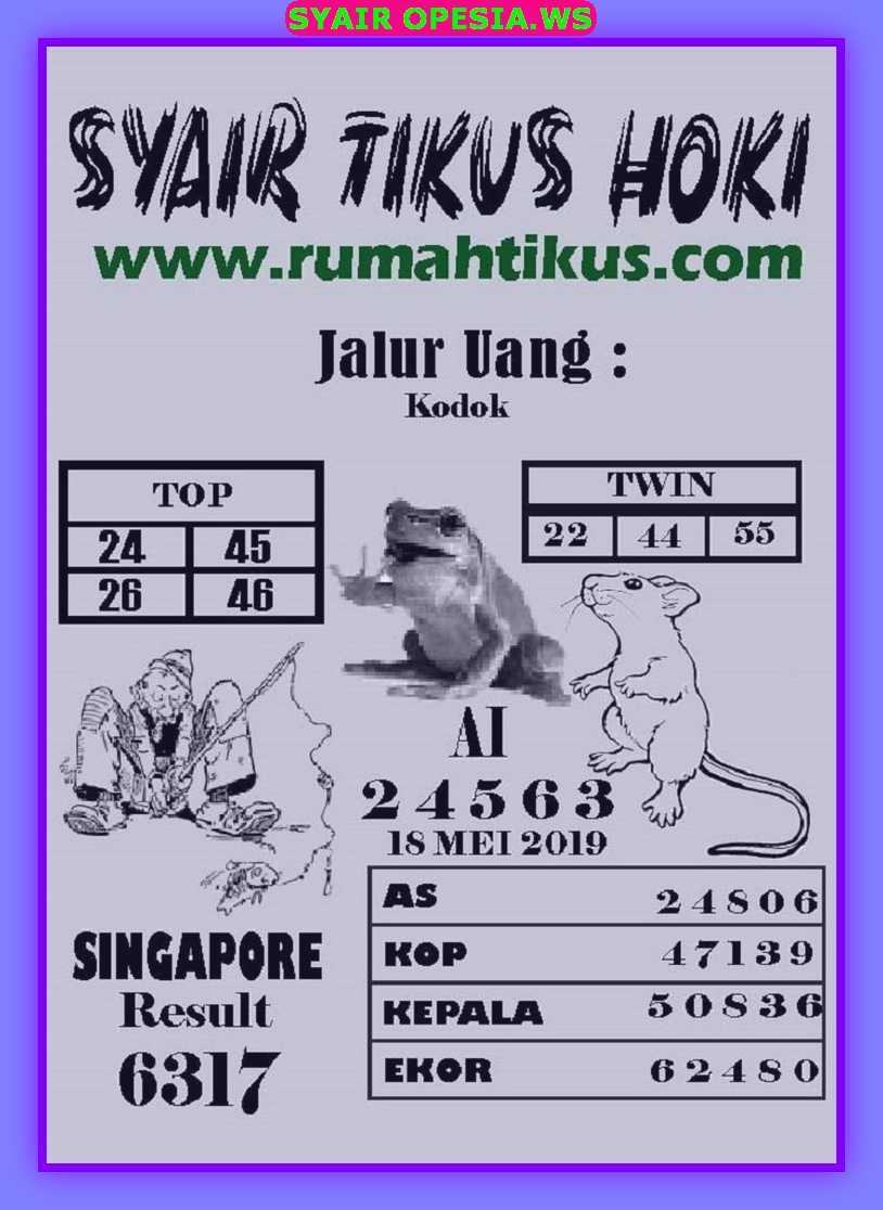 Kode syair sgp hari sabtu 18 Mei 2019 GOsyair SEDIA KODE