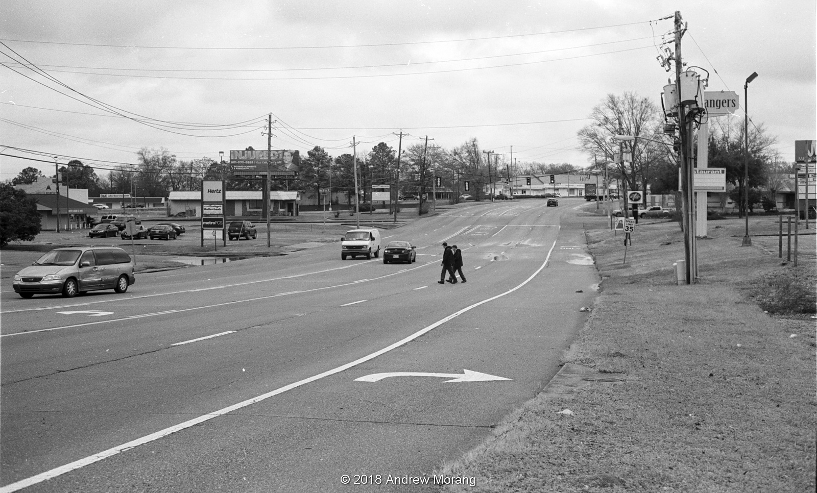 Urban Decay Major decline Metrocenter Mall and Robinson Road, Jackson, Mississippi (B&W film)