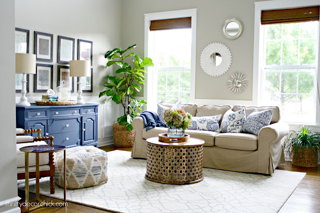 living room with two stories