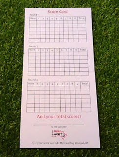The scoring side of the Ninja Golf scorecard The scoring side of the Ninja Golf scorecard