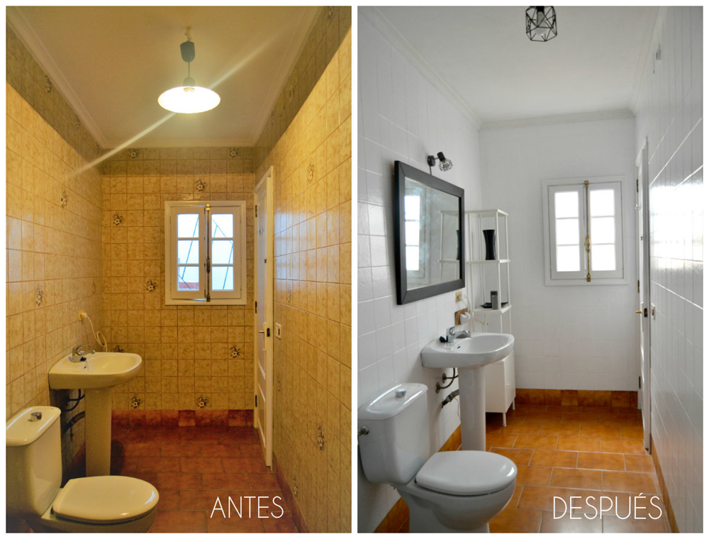 Cómo pintar azulejos baño antes y después?