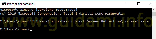 Prompt dei comandi comando per salvare sfondo schermata di blocco Windows 10