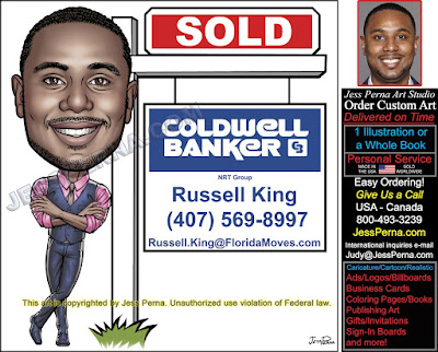 Coldwell Banker Sold Sign Caricature Ad