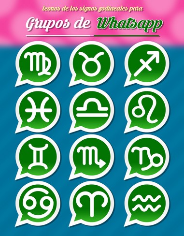 Iconos de los signos zodiacales para promocionar grupos de Whatsapp
