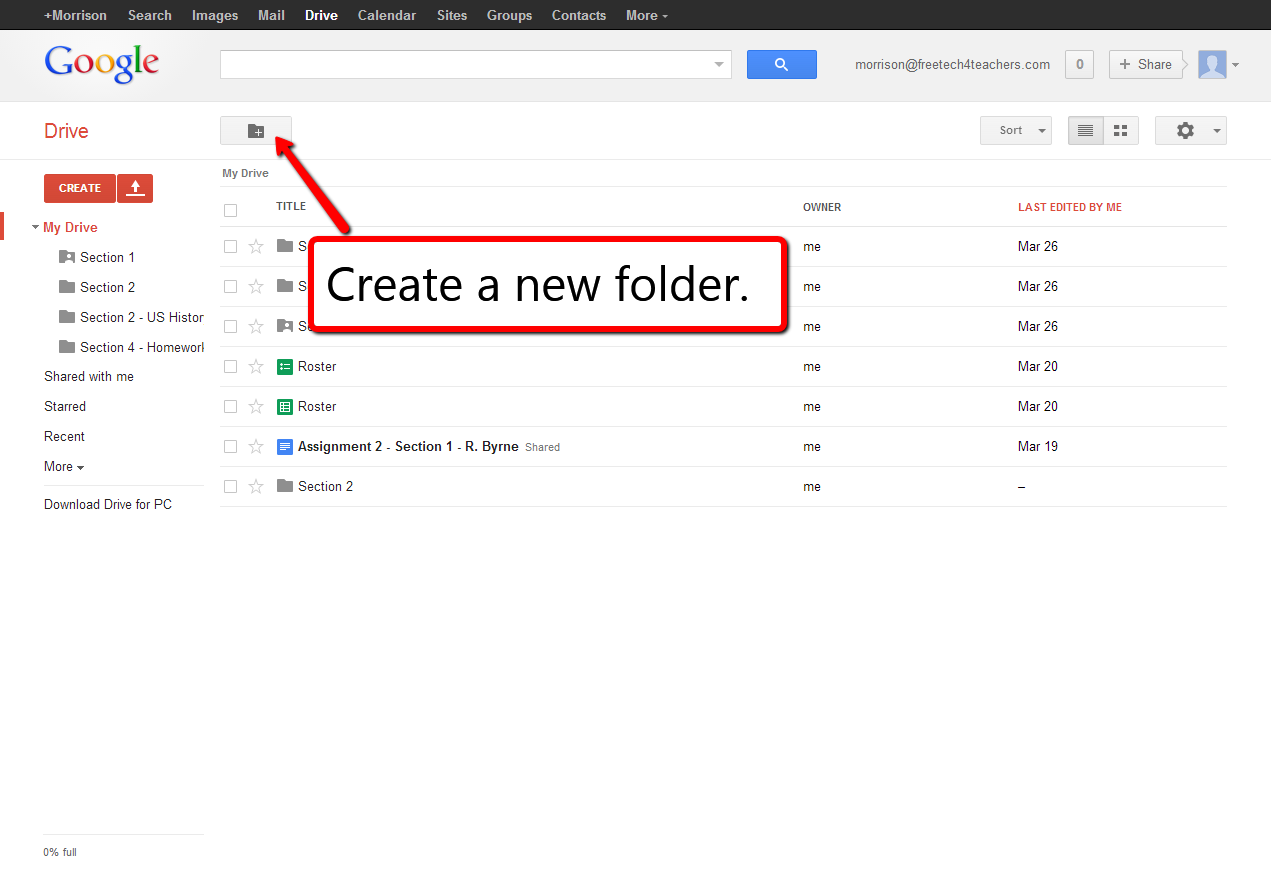 how to create a shared google drive folder