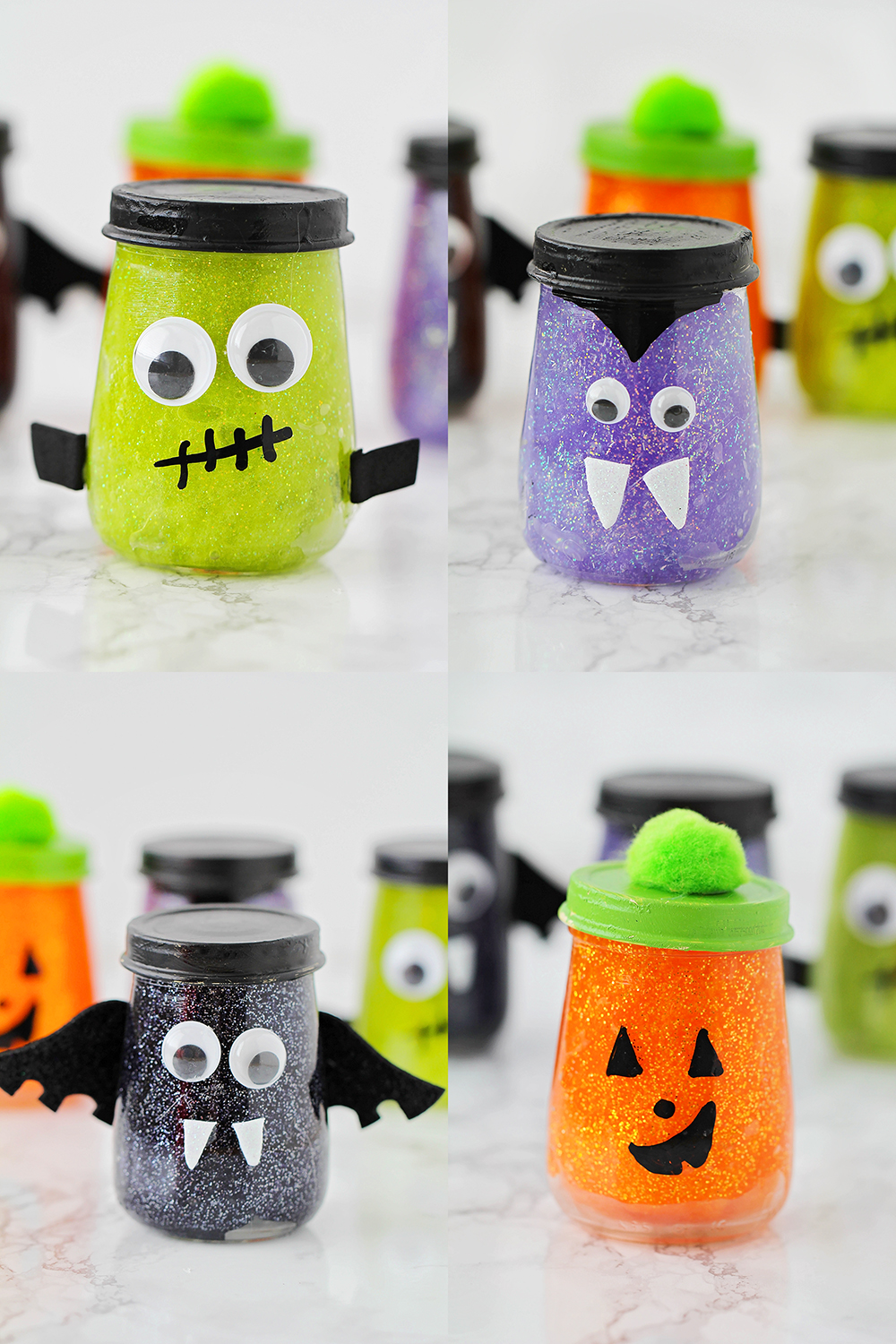 This three ingredient Halloween slime is so quick and easy to make. It's the perfect Halloween activity to do with the kids! 