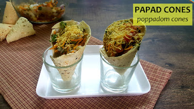 Papad Cones / Stuffed Papad Cones / A Perfect Party Snack
