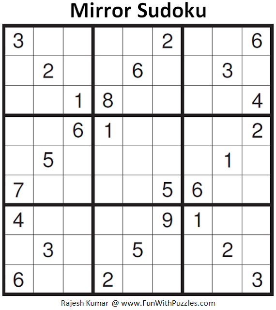 Mirror Sudoku (Fun With Sudoku #154)