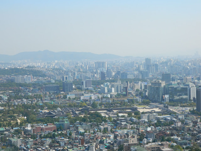 Gwanghwamun Palace as seen from the Mount Inwangsan