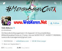 @Vidialdiano, Akun Twitter artis penyanyi single Indonesia terpopuler dengan followers terbanyak