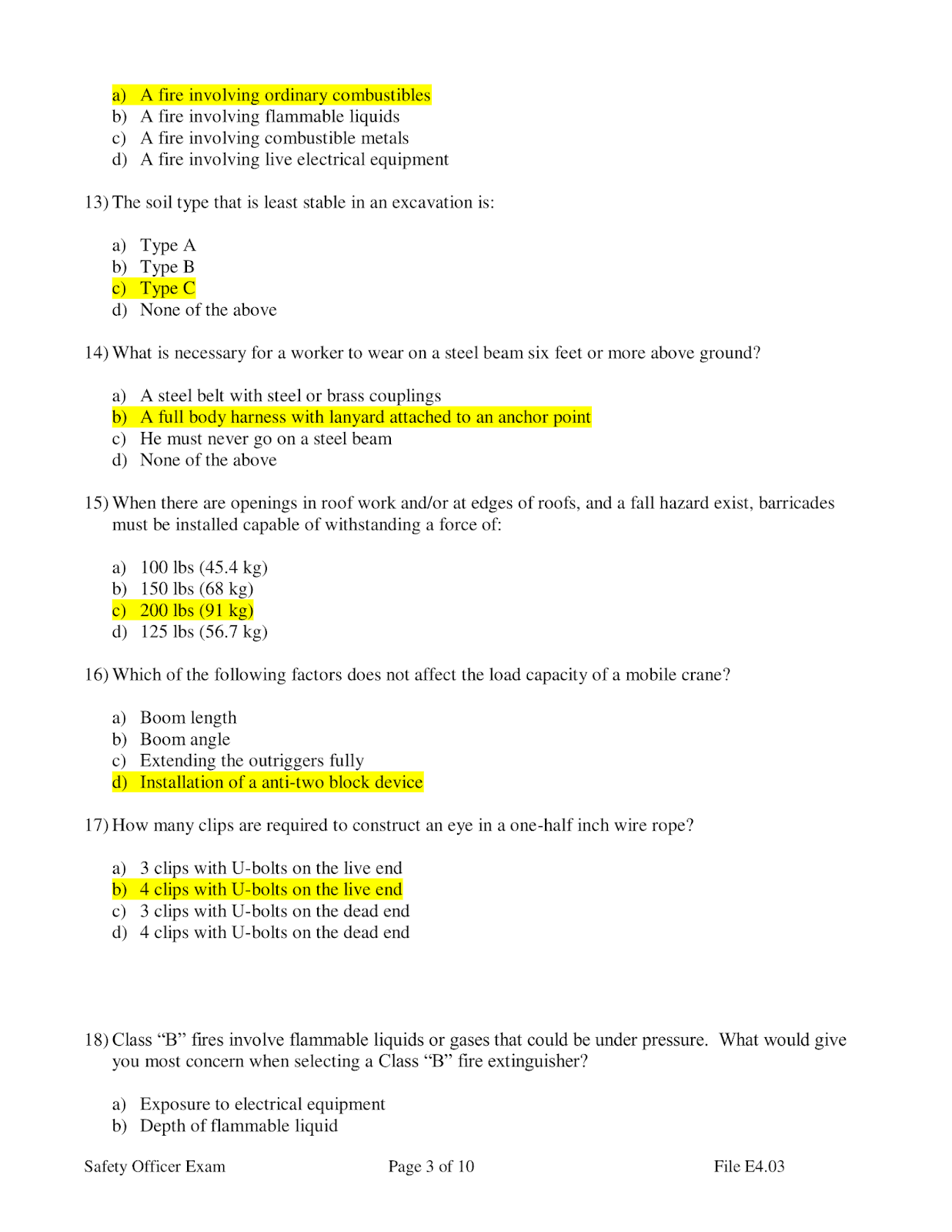 [Doc] Contractor safety officer evaluation Test (Questions & Answer )