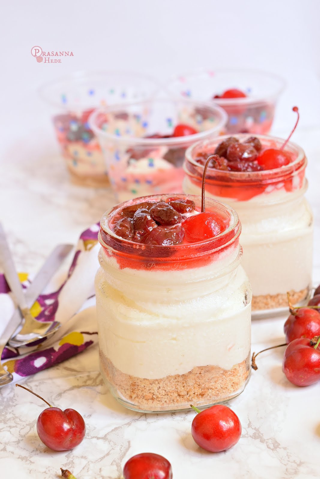 No Bake Cherry Cheesecake In Jar Savory Bites Recipes A Food Blog