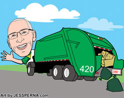 Garbage Truck Driver Retirement Caricature