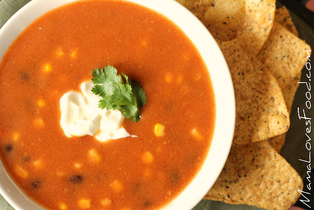 Slow Cooker Chicken Tortilla Soup from Mama Loves Food