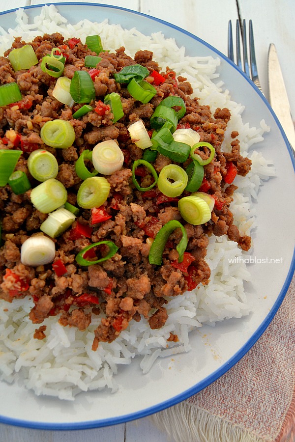 20 Minutes Korean ground Beef recipe served over rice (or in lettuce leaves)