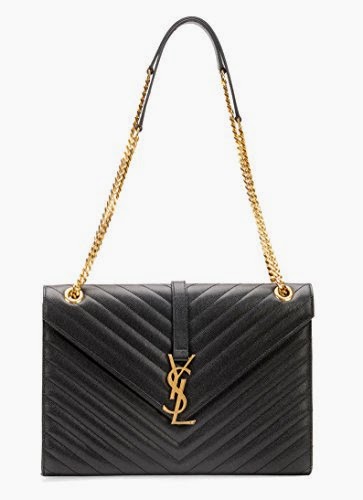 Saint Laurent Classic Monogram Satchel Black Leather Handbag Purse ...