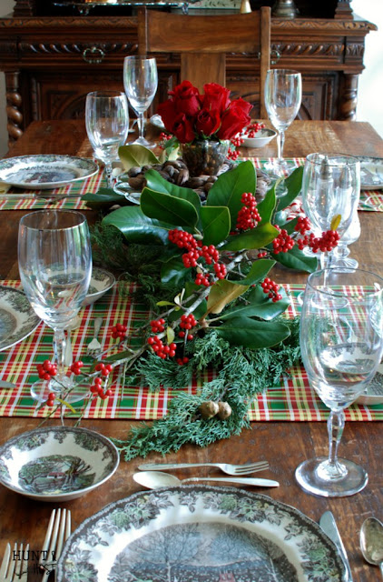 Hunt & Host-Christmas Table Setting-Sinning Room-Transferware-Friendly Village-Treasure Hunt Thursday- From My Front Porch To Yours