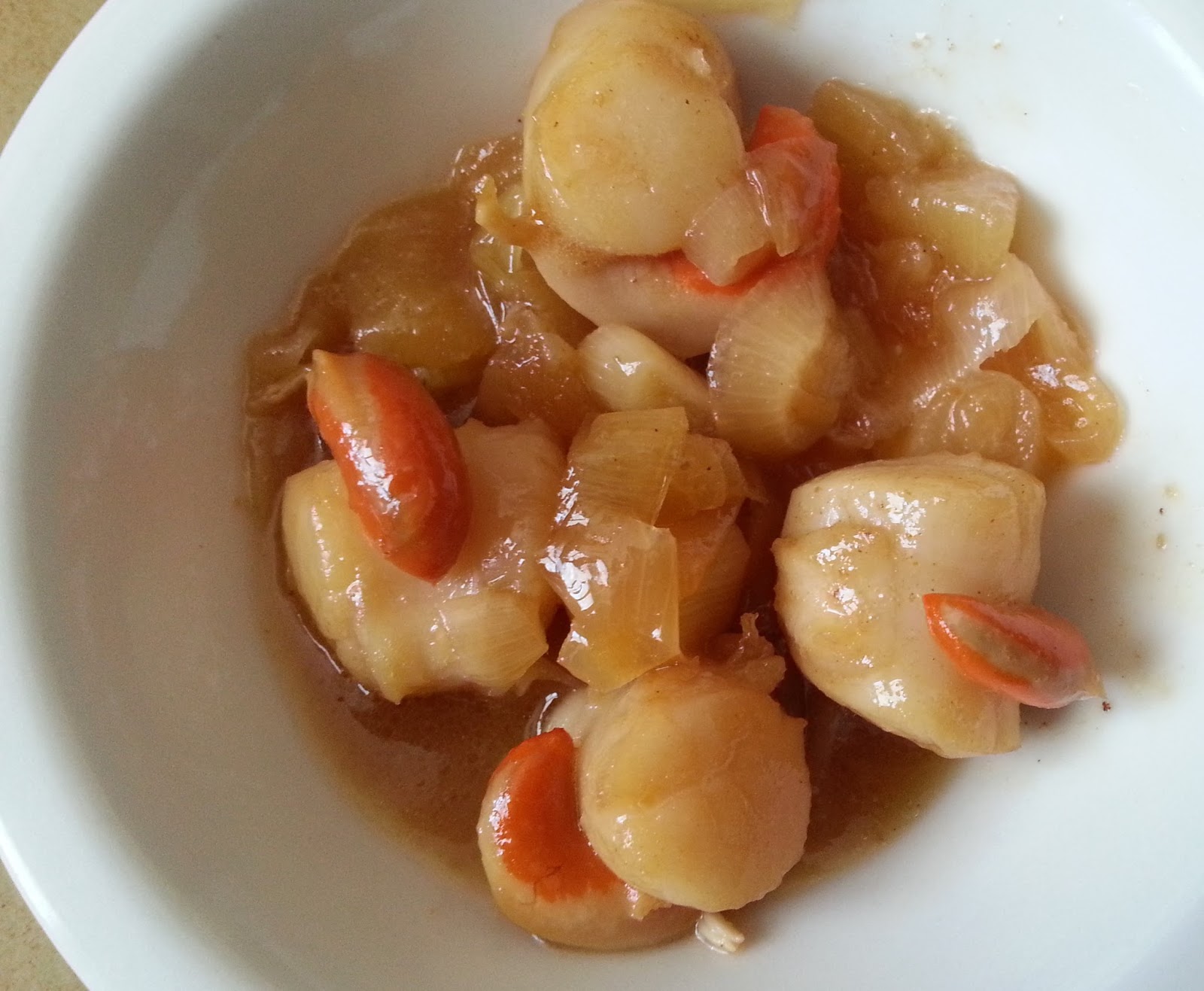 Cuisine: Noix de St Jacques au gingembre confit et miel