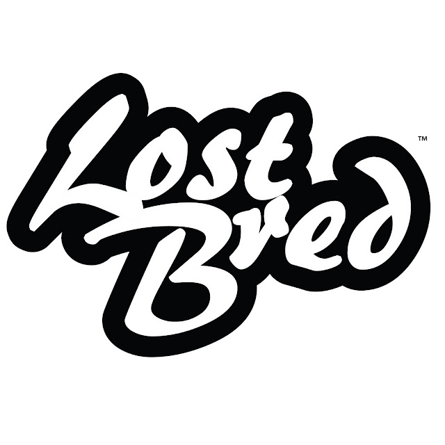 logo lost bred black and white.