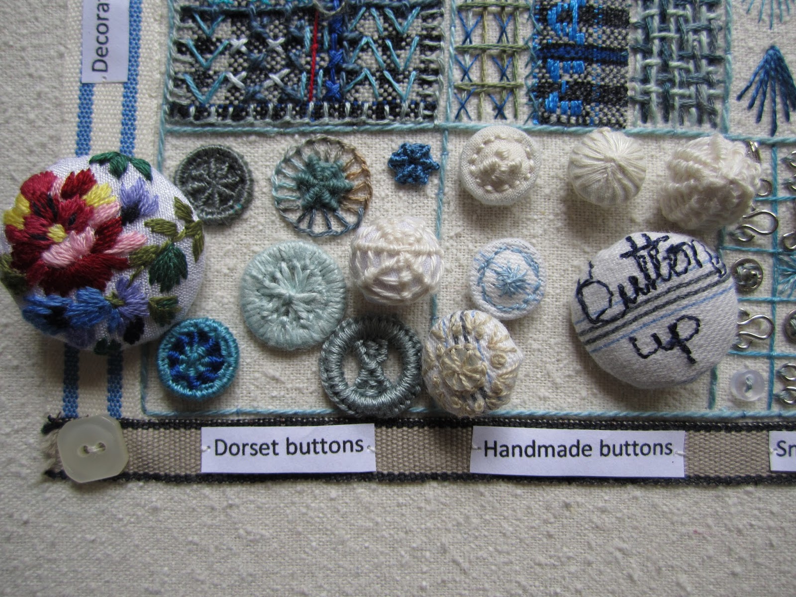 Louise Watson - Textile Artist: Stitched buttons.