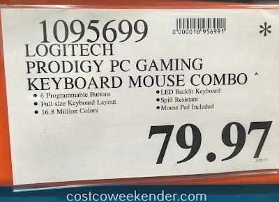 Deal for the Logitech Prodigy Combo G213 Gaming Keyboard and G403 Gaming Mouse at Costco