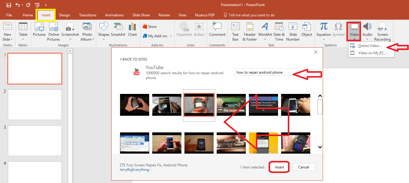 how to add movie clip in powerpoint presentation