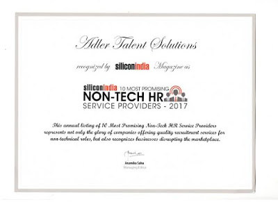 10 Most Promising Non-Tech HR Service Providers by Silicon India – 2017 10 Most Promising Non-Tech HR Service Providers by Silicon India – 2017