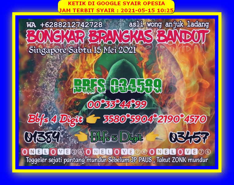 Syair Sgp Hari Ini Sabtu 15 Mei 2021 Opesia Official