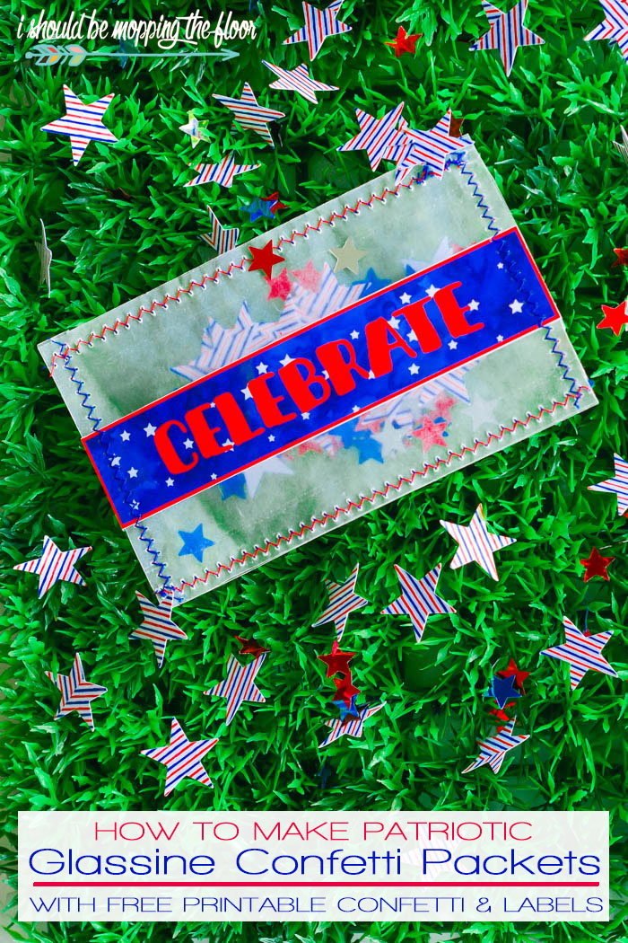 Patriotic Glassine Confetti Packets | Make these fun packets as Fourth of July party favors or alternative to traditional fireworks and sparklers.