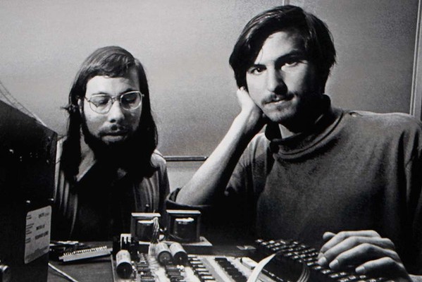 Steve Jobs with Apple co-founder Steve Wozniak (left) in the 1970