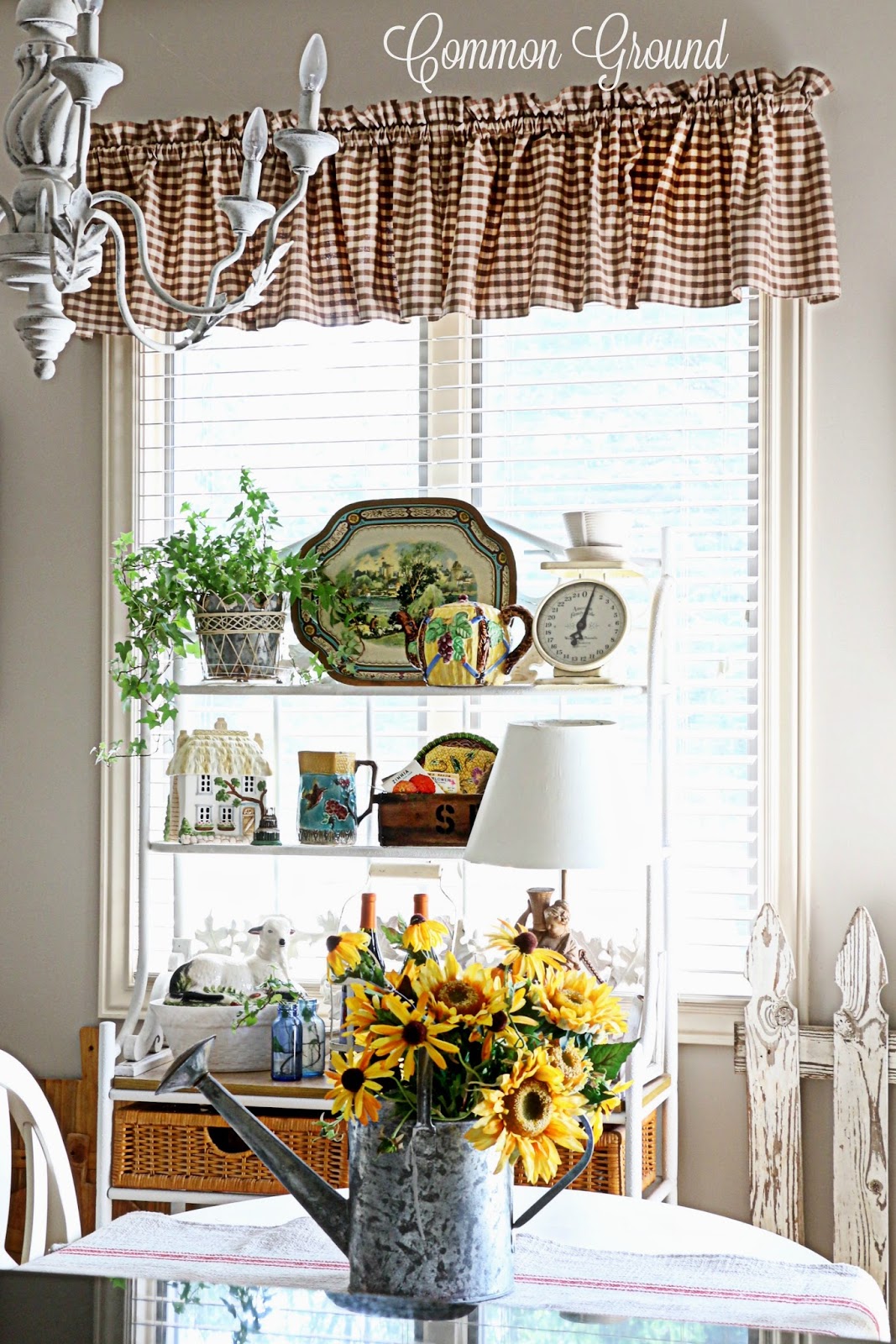 common ground Finally... Checked Curtains in the Kitchen