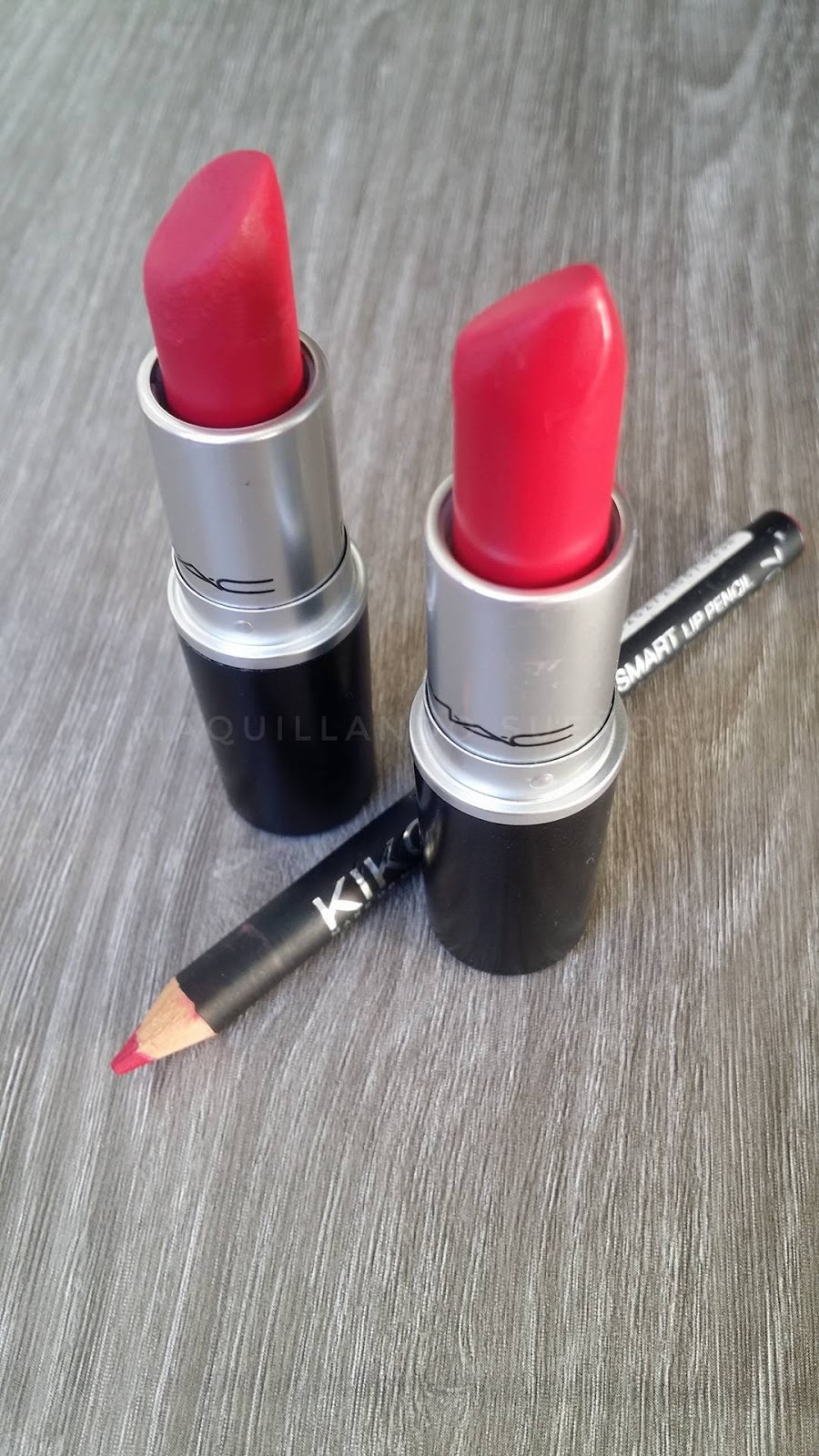 Dúos perfectos Lip liner de Kiko & Intoxica y All Fired Up Mac