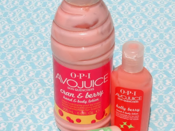 OPI Avojuice Cran & Berry, Holly Berry and Peppermint Shimmer - Swatches & Review