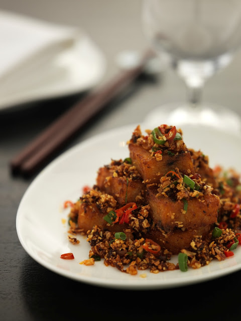 Fried turnip cake with vegetables Fried turnip cake with vegetables