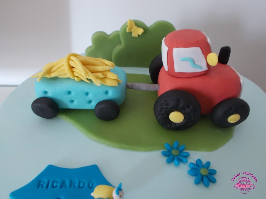 Tarta fondant tractor