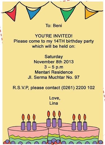 INVITATION ~ Enjoy Belajar Bahasa Inggris