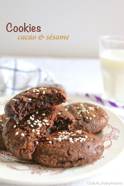 Cookies au cacao et tahini, purée de sésame (vegan et sans gluten) • Cook A Life! by Maeva