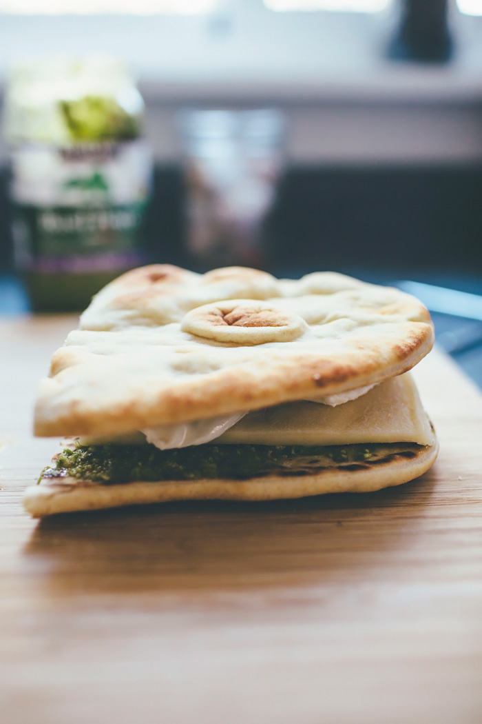 Pesto Asiago Flatbread Panini