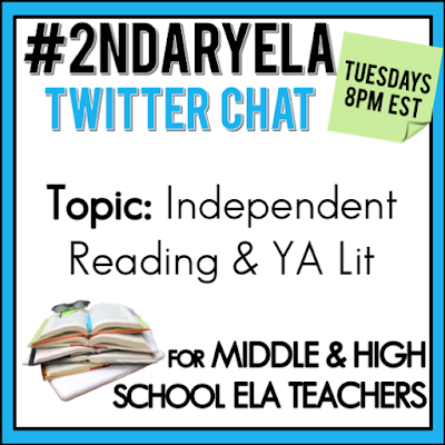 Join secondary English Language Arts teachers Tuesday evenings at 8 pm EST on Twitter. This week's chat will be about independent reading and young adult literature.
