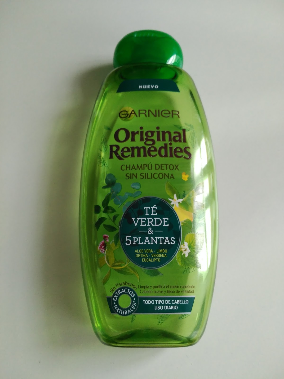 Champú Garnier Té verde + 5 plantas Original Remedies