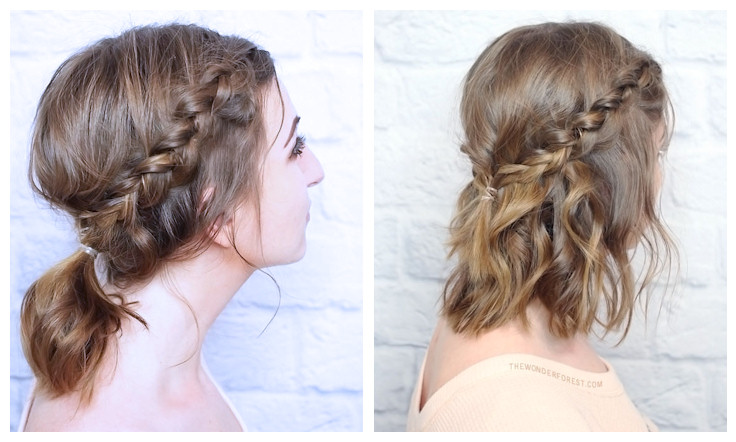 Messy Braided Crown for Shorter Hair