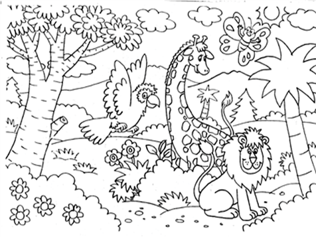 Mewarnai gambar kebun binatang mari mewarnai gambar