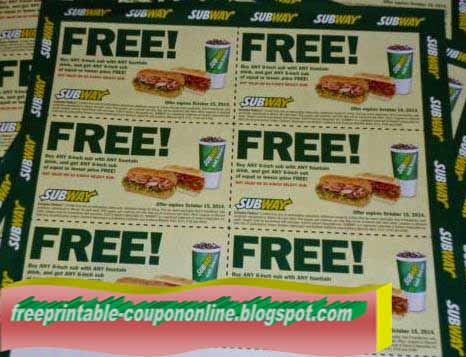 Subway coupons 2018 printable july