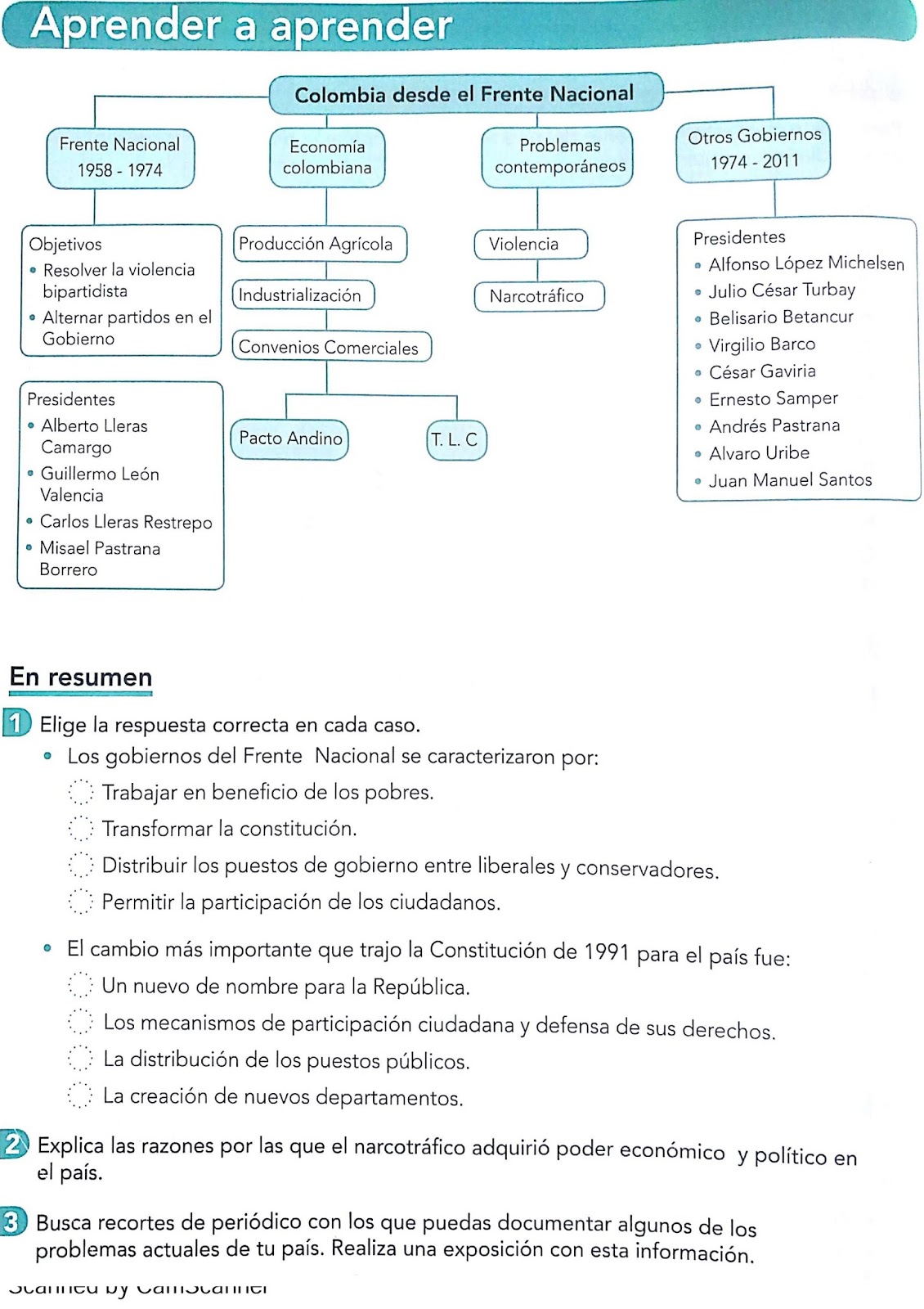 Actividades Del Profe Campo Elias Colombia Siglo Xx