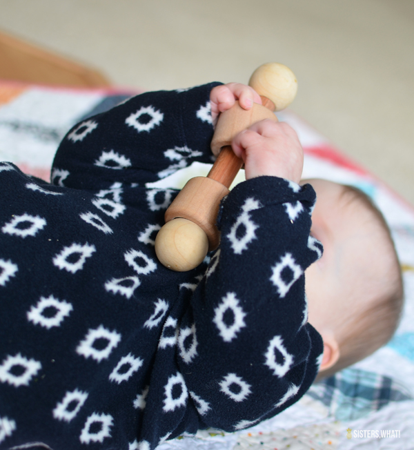 Natural Wood Baby Rattle - Sisters, What!