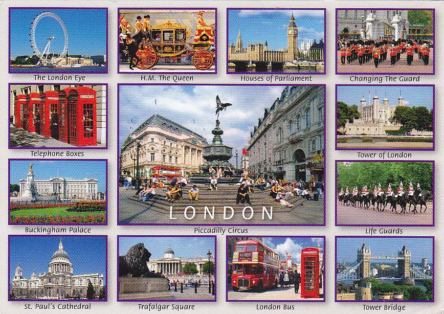 Postcard A La Carte 2 UK England London Region Sights of London