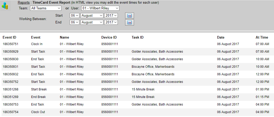Econz Wireless: Timecard GPS: Editing User Events