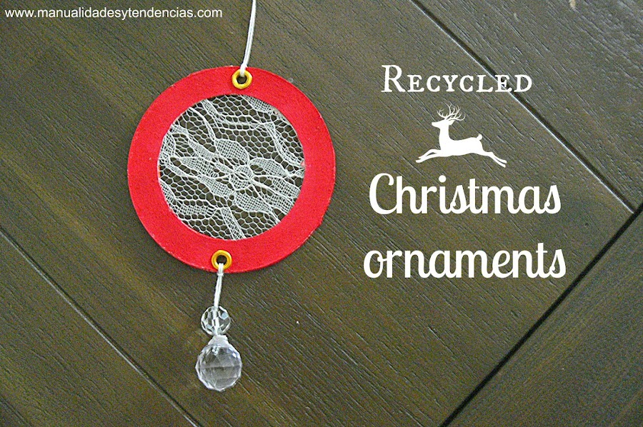Recycled lace Christmas ornament